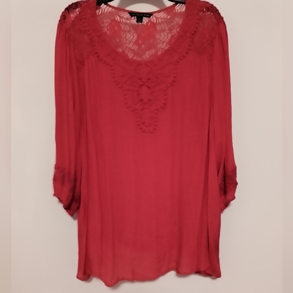 Zac & Rachel Vibrant Red Blouse / Size 3X - Picture 1 of 6